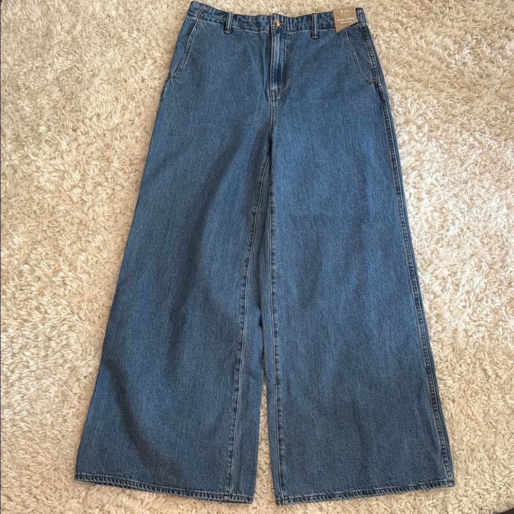 Madewell Blue Flare Wide-Leg Jeans
